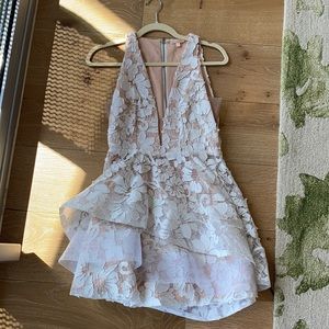 white lace mini dress